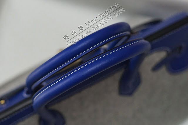 Hermes女包 愛馬仕經典款Birkin包 粗呢拼接鉑金 Hermes拼色手提包  am2101